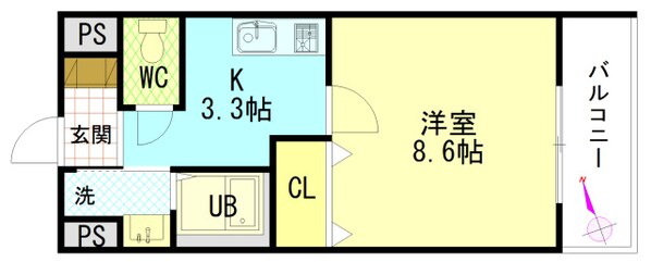 ディオパルテ祇園の物件間取画像